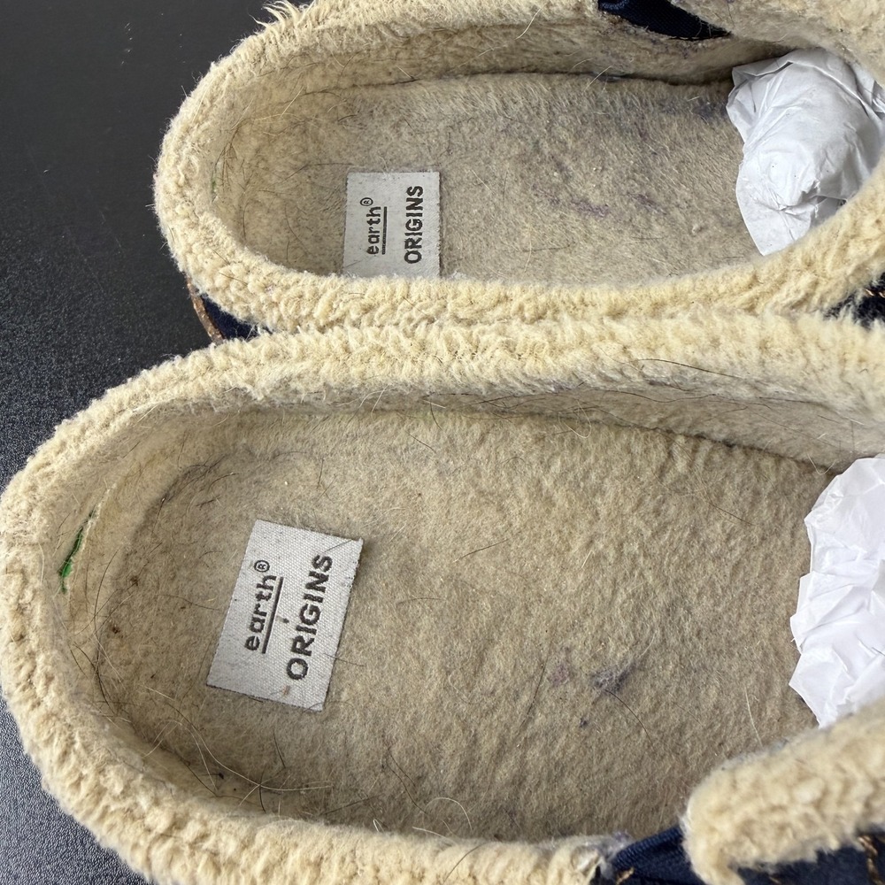 Earth Origins Aurora Johanna Clogs Women's 8W Navy Faux Fur Lined Slip On Casual - Picture 4 of 15